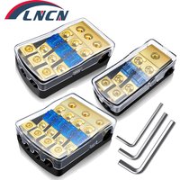 2/3/4 Way Mini ANL Fuse Holder, Copper 0/2/4 Gauge to 4/6/8 Gauge 60 Amp Fuse Distribution Block for Car Audio Stereo Amplifier