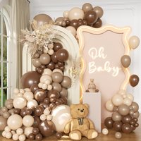 Brown Balloon Arch Set, Neutral Balloon Arch Garland Set Including Brown Beige Nude Brown Balloon for Bathing Gender Peaked Wedding Birthday Party Decoration