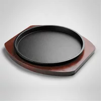 Round household iron plate plate Korean barbecue pan fried steak plate non stick cast iron