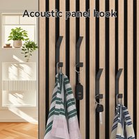 4 Soundproof Panel Hooks - No-drill coat hooks for soundproof panels and acoustic panels, practical hooks for home studios and o