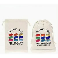 5pcs/set 18cm * 13cm block pattern birthday party drawstring bag, party Thank You drawstring gift bag, Christmas Party gifts