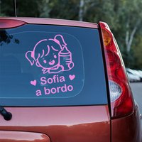 1pc Custom Spanish Name Car Stickers Bebé a bordo Vinyl Sticker For Cars Window Personalized Baby Name Auto Decals Decor