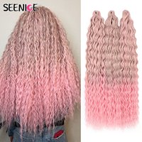 5-10Pcs Ariel Water Wave Twist Crochet Hair 22 30Inch Synthetic Braids Hair Ombre Blonde Pink Deep Wave Braiding Hair Extensions