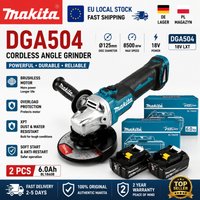 Original Makita DGA504 18V 125mm Bürstenloser Akku-Winkelschleifer (ohne Akku) LXT Elektrowerkzeug EU Lagerbestand Schneller Versand Kompatibel mit 6.0Ah BL1830 BL1840 BL1850 BL1860B 18V