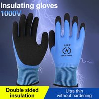 One Pair of 1000V Tolerant High Elastic Blue Safety Gloves for Electricians