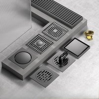 10x10cmBrass Odor Proof Square Floor Drain Bathroom Toilet Large Displacement Floor Drain Bathroom Hardware Accessories for Home