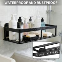Waterproof Wall Mounted Bathroom Shelf No Drill Shower Shampoo Rack Space Saving Storage Organizer for Bathroom Toiletries