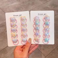 Cartoon Love Heart Star Hair Ties Toddler Elastic Rubber Band Kids Hair Ropes Headwear 10pcs/set Cute Baby Girl Hair Love Bands