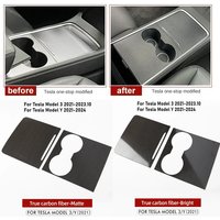 100% Real Carbon Fiber for Tesla Model 3 Y Central Control Decorative Patch Cover Armrest Panel Trim Car Accessories 2021-2023
