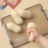 Funny Peanut Squishy Toy Slow Rebound Stress Relief Squeeze Toy Soft Simulation Fidget Toy for Kids Adults Anxiety Relief Decomp