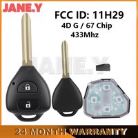 2-Buttons Smart Car Key Fob For Toyota RAV4 Corolla Europe 2006 2007 2008 2009 2010 433Mhz 4D G / ID67 Chip 11H29 Remote Key