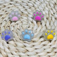 1-5Pcs Kawaii Dog Paw Prints Resin Grow on The Night Luminous Shoes Buckle Charms Clog Decoration Sandals Shoes Accessories