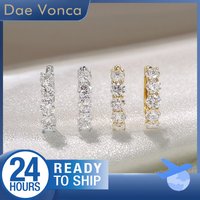 Total 0.74ct 18K White/Yellow Gold Lab Diamond Earrings Classic Round Lab Grown Diamond Hoop Earrings Anniversary Gift for Wife