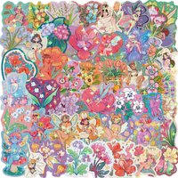 50PCS Cartoon Flower Fairy Star Film Graffiti Stickers Decorative Guitar Notebook Luggage DIY Stickers