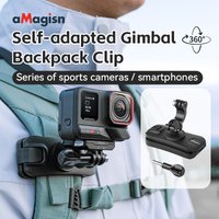 aMagisn Backpack Clip Hands-Free 360° Strap Clamp Mount For Insta360 / DJI / GoPro Action Camera Fixed Bracket Accessories
