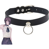 Anime Chainsaw Man Reze Cosplay Choker PU Necklace Punk Leather Collar Pull Ring Chain Pendant Jewelry Unisex Party Props