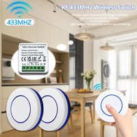 Szaoju 10A Mini Module Relay Receiver RF Round Button Remote 433HMz Wireless Light Switch 110V 220V LED Lamp Controller