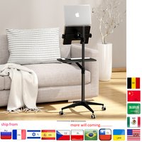 UT-2 Full Motion 2in1 Laptop Floor Stand Monitor Keyboard Support Height Adjust Moving Notebook Desk Home Office