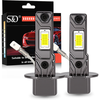 S&D 30000LM H1 H3 LED Headlight 100W Mini Canbus Led Car Headlamp Fanless Light Auto Diode Fog Lamps 5500K White 30000LM for Car