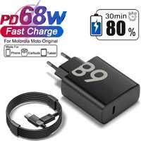 Original PD 68W Fast Charger For Samsung Xiaomi Oneplus Google Motorola Moto USB C Phone Adapter Plug Type C Charging Data Cable