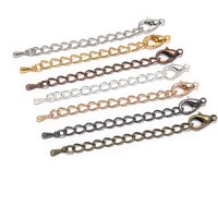 10pcs/lot 50 70mm Tone Extended Extension Tail Chain Lobster Clasps Connector For DIY Bracelet Necklace Jewelry Making Findings