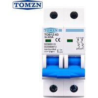 TOMZN 2P DC MCB 6000A 500V Mini Circuit Breaker 3A 6A 10A 16A 20A 25A 32A 40A 50A 63A Y Connection