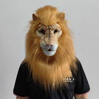 Beast Lion Mask Cosplay White Lion Animal Latex Helmet Carnival Dress Up Halloween Party Costumes Props Deluxe