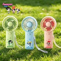 The Powerpuff Girls Portable Fan Convenient Small Fan Summer Pocket Hand-held Fans Lightweight Anime Print Mini Fan Air Coolers