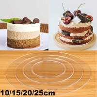 10/15/20/25cm Acrylic Cake Tray Stand Round Clear Muffin Cake Mat Disks For Wedding Birthday Party Dessert Decor DIY Baking Tool