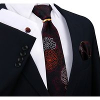 Luxury Tie Set For Mens Necktie Handkerchief Pocket Square Cufflink with Ring Brooch Set Wedding Business Ties Accessories