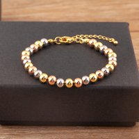 New Retro Punk Style Colorful Round Beads Charm Bracelets Adjustable For Women Upscale Chain Bangles Jewelry Birthday Party Gift