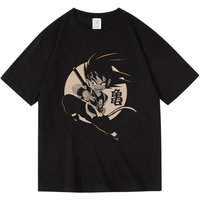 Japanese Anime 2D Dragon Ball Goku Printed Pure Cotton Round-neck Short-sleeved and Half-sleeved T-shirts for Men and Women