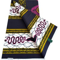 6 yards of African batik print fabric, 100% cotton, Dutch batik style fabric, suitable for party dresses, gowns, and headscarves