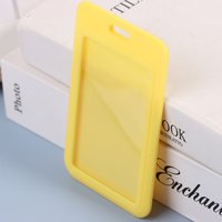 1pc Two-Sided Credit Card Cover Hard Plastic Badge Holders with Slot for Event Staff Tag ID Card Holder Pass Strap