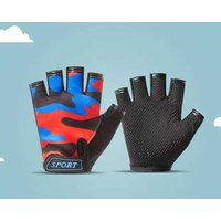 Cute Kids Sports Gloves Cycling Breathable Summer Non-Slip Camo Half Finger Outdoor Children Gloves Boy Girl Gym Training Gloves