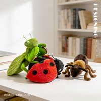 Hot 1pcs 6 Kinds Of Insects Plush Toys Lifelike Butterfly Ant Bee Ladybug Mantis Spider Funny Simulated Insect Model Doll