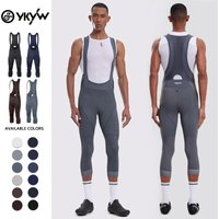 YKYW Men's Cycling 3/4 Bib Pants 15-25°C Italy Interface 7 Hours Bicycle Bibs Tights Road Bike MTB Riding ClothingTrousers Pro