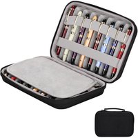 16 Slots pen case Nylon cloth Pencil Tray Case Organizer Fashion Design,Handmade Display Zippered Pouch for Rollerball Pen-Retro