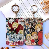 Anime Fullmetal Alchemist Office Supply Men And Women Credit Card Keyrings Student Card ID Card Holder Credential Holder Card