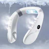 Neck Fan with Cooling Plate, Neck Air Conditioner, 4400mAh Rechargeable Battery Operated, Hands Free Fan for Kitchen Fitness Tra