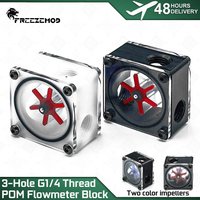 POM Flow Meter FREEZEMOD Mini Flow Monitoring Block 41mm * 41mm * 26.5mm Black/white PC Water-cooled MOD LSJ-PO1