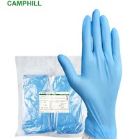 Genuine pitted surface non-powder non-slip disposable nitrile gloves Dust-free room, Laboratory 9-inch/12-inch blue gloves