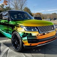 Gloss Holographic Rainbow Chrome Green Vinyl Wrap DIY Self Adhesive Decal Sticker Film Air Bubble Free Motorbike Car Wrapping