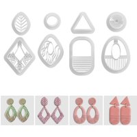 8pcs Elegant Basic Design Clay Cutters Minimalist Aesthetic Jewelry Making Tools Essential Shapes for Polymer Clay Pattern