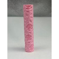 DIY Pottery Craft Wild Rose Garden Floral Pattern Clay Relief Texture Roller for Polymer Clay Ceramic Art Rolling Pin Tool
