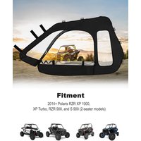 Soft Upper Doors for Polaris RZR XP 1000๏ผ2 Seater Model๏ผ โ Soft Cab Enclosures Upgraded Zippers & Side Mirror Compatibility