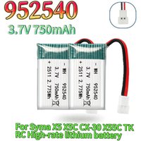 952540/3.7V/750mAh polymer lithium battery, suitable for 25C high rate X5C drone remote control drone accessories.