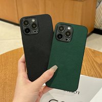 Luxury Lychee Pattern Leather Soft Phone Case For iPhone 17 16 15 14 13 12 11 Pro Max Plus 17Air 16E Shockproof Anti-drop Shell
