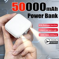 50000mAh Mini Power Bank Portable Charger Mirror Screen LED Digital Powerbank External Battery For iPhone Xiaomi Huawei Samsung