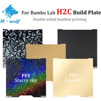 For Bambu Lab H2C PEO PET PEY PEI Build Plate 335x325mm Double Side Textured Sheet Smooth Heated Bed for 3D Printer Parts